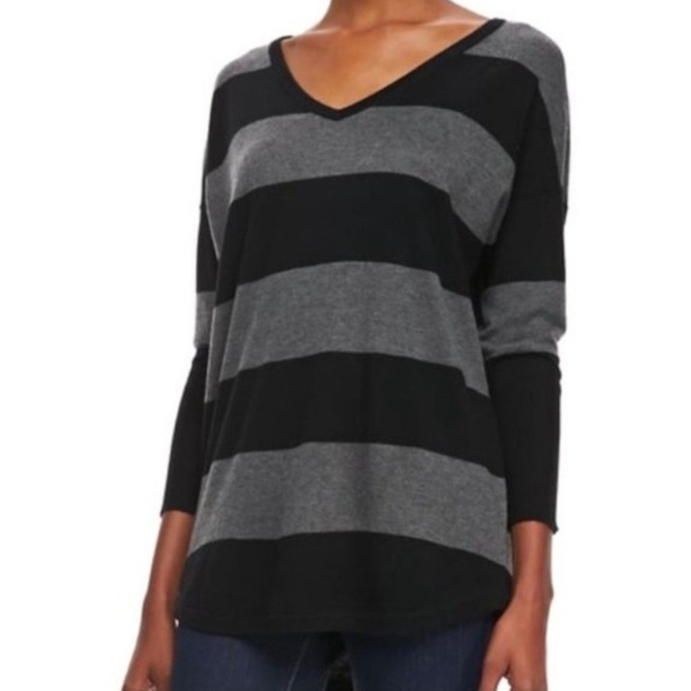Joie chyanne Striped V Neck Sweate M all cashmere blend Stripes Dolman oversized